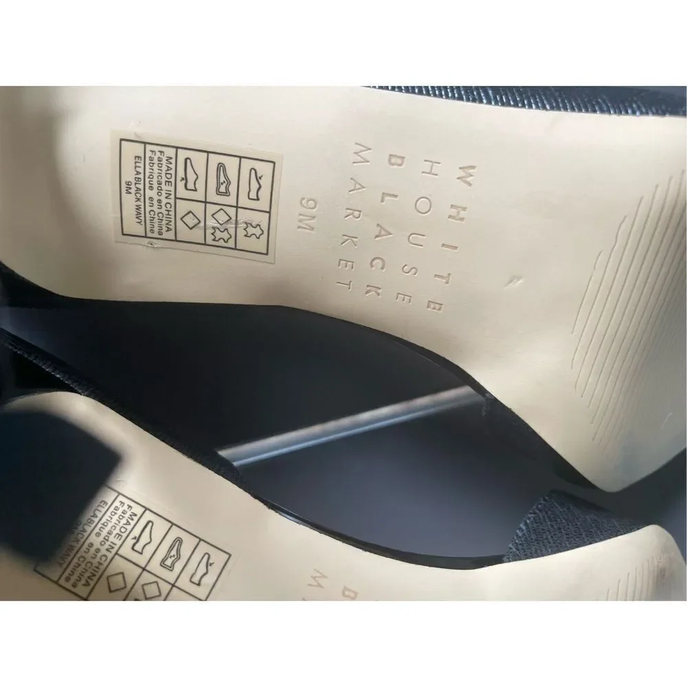 White House  Black Market Ella Lizard Embossed D’orsay Pumps / Black/Size 9M - Picture 13 of 15